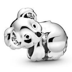 Sweet Koala Silver Charm w Black Enamel   CZ 798431C01