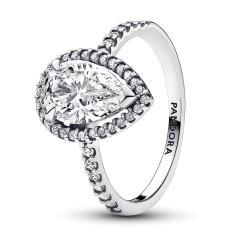 Sterling silver ring with clear cubic zirconia 193012C01-54