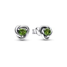 Sterling silver stud earrings with spring green crystal 292334C03