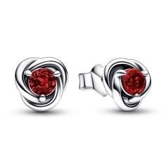 Sterling silver stud earrings with salsa red crystal 292334C06