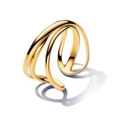 Triple band 14k gold-plated open ring 163284C00-54