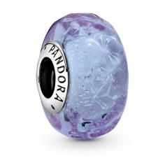 Wavy Lavender Murano Silver Charm w Lavender Murano Glass 798875C00