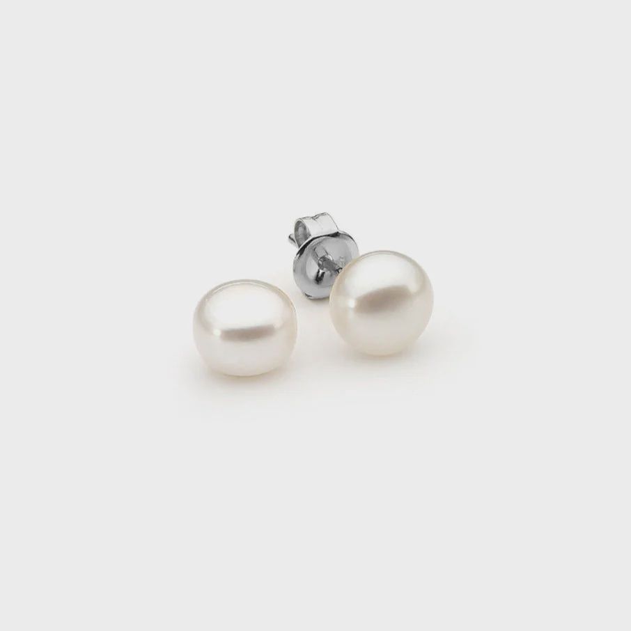 Luna Studs - S/silver, White, 7-7.5