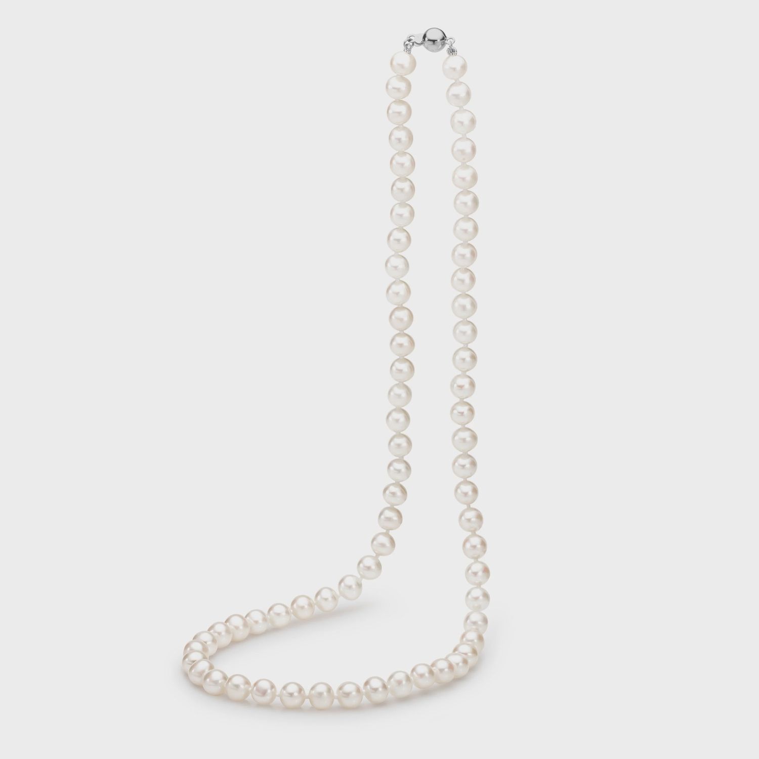 Annie Necklace - S/Silver, 45cm, 6-6.5mm