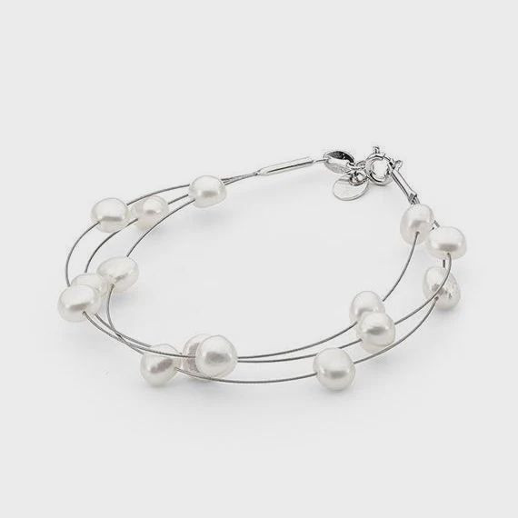 Wandering Pearl Bracelet - S/steel &amp; S/silver