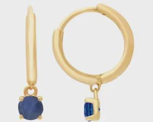 9ct Yellow Gold Sapphire Claw set Huggie E/R