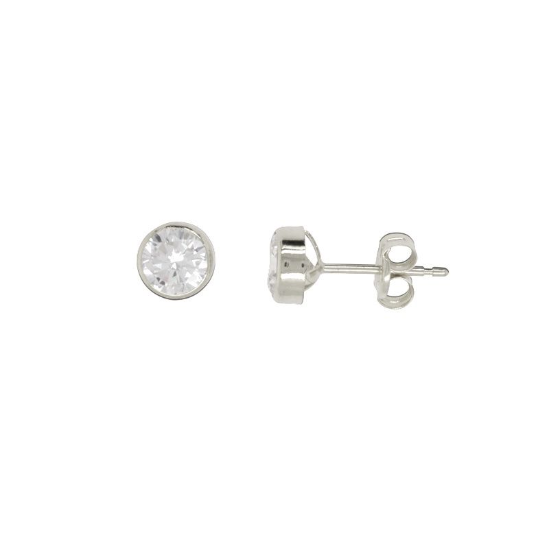 9CT WG 5MM ROUND CZ STUDS IE1045-9W-Z