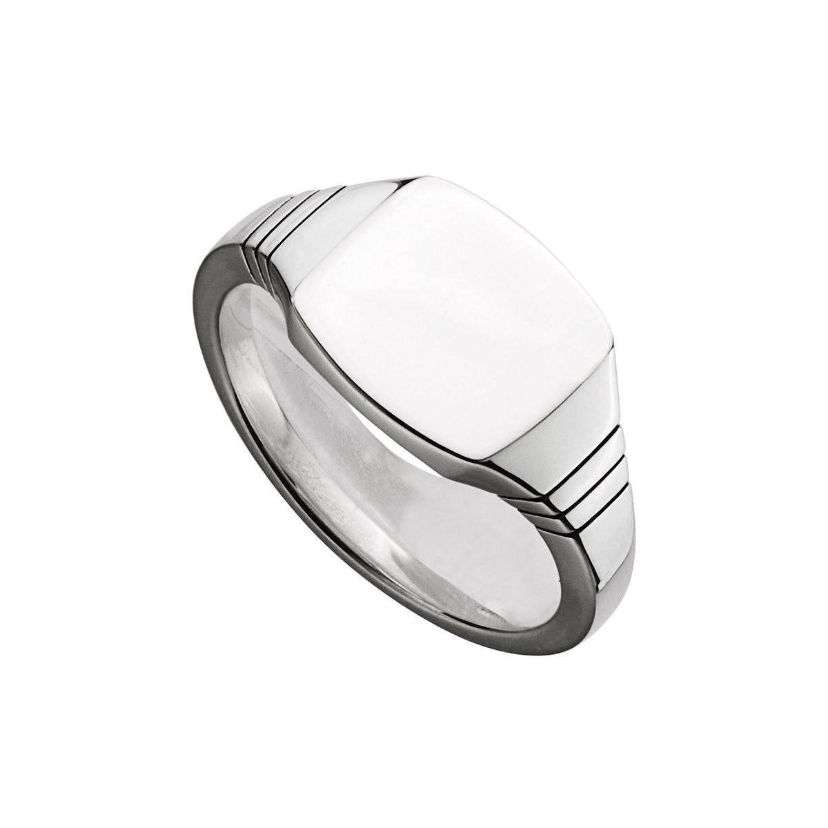 mens 12mm solid silver mens square signet ring with oxidised ridges on sides SIZE 11 R9007-11