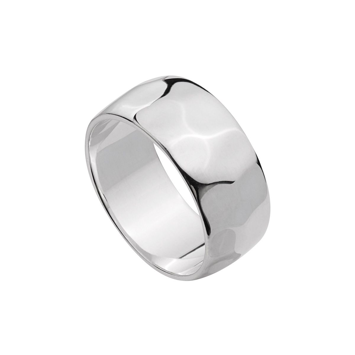 mens 10mm lightly beaten solid silver band SIZE 12 R9012-12