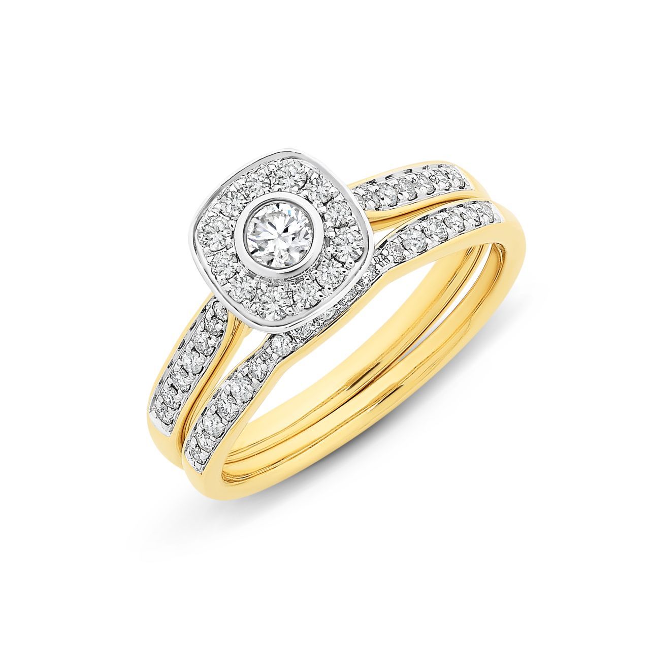 9ct Gold 0.50ct Diamond Bridal Set M2916