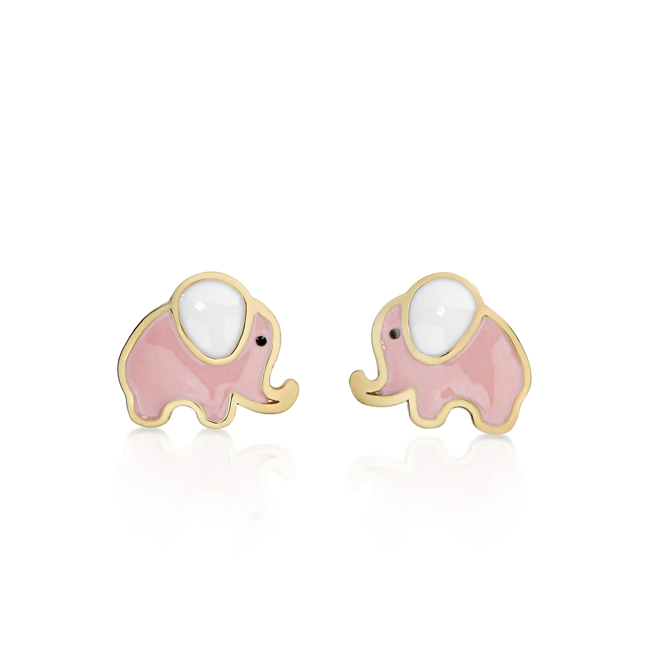 9Y enamel elephant studs AU00785