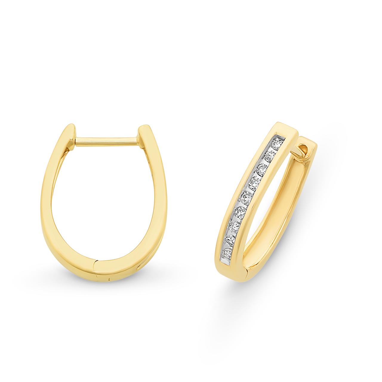 9ct Gold Diamond Huggies M2957