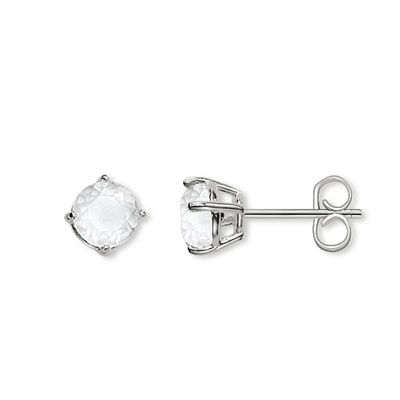 TH1838MQ SLEEK MILKY QUARTZ STUD EARRINGS TH1838MQ