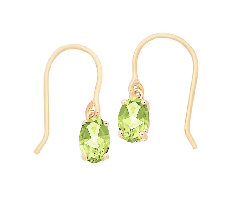 9ct Gold Peridot Drop Earrings M3169