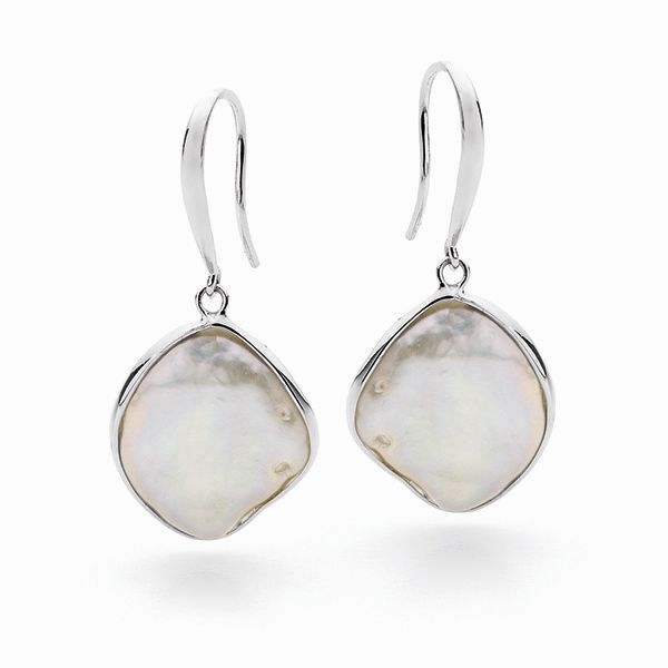 S/S Biwa FWP 12mm shep hook earrings IP1212-E