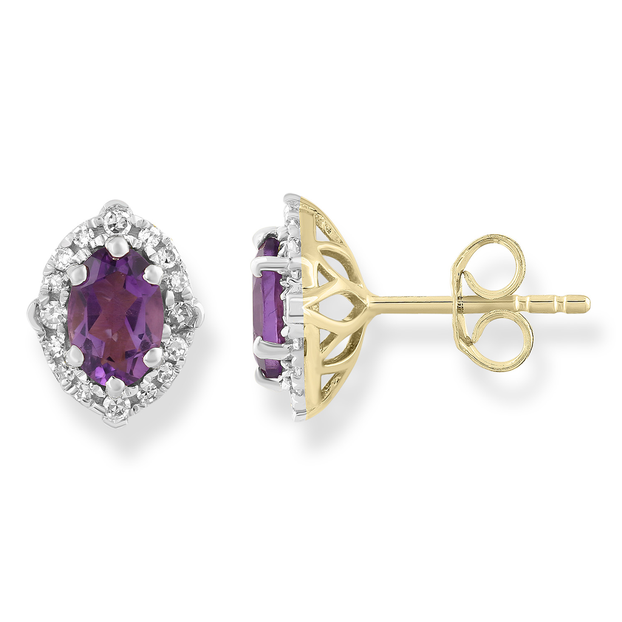 9K YG 0.15CT HI I1 DIA STUD IGE-14609AM-Y