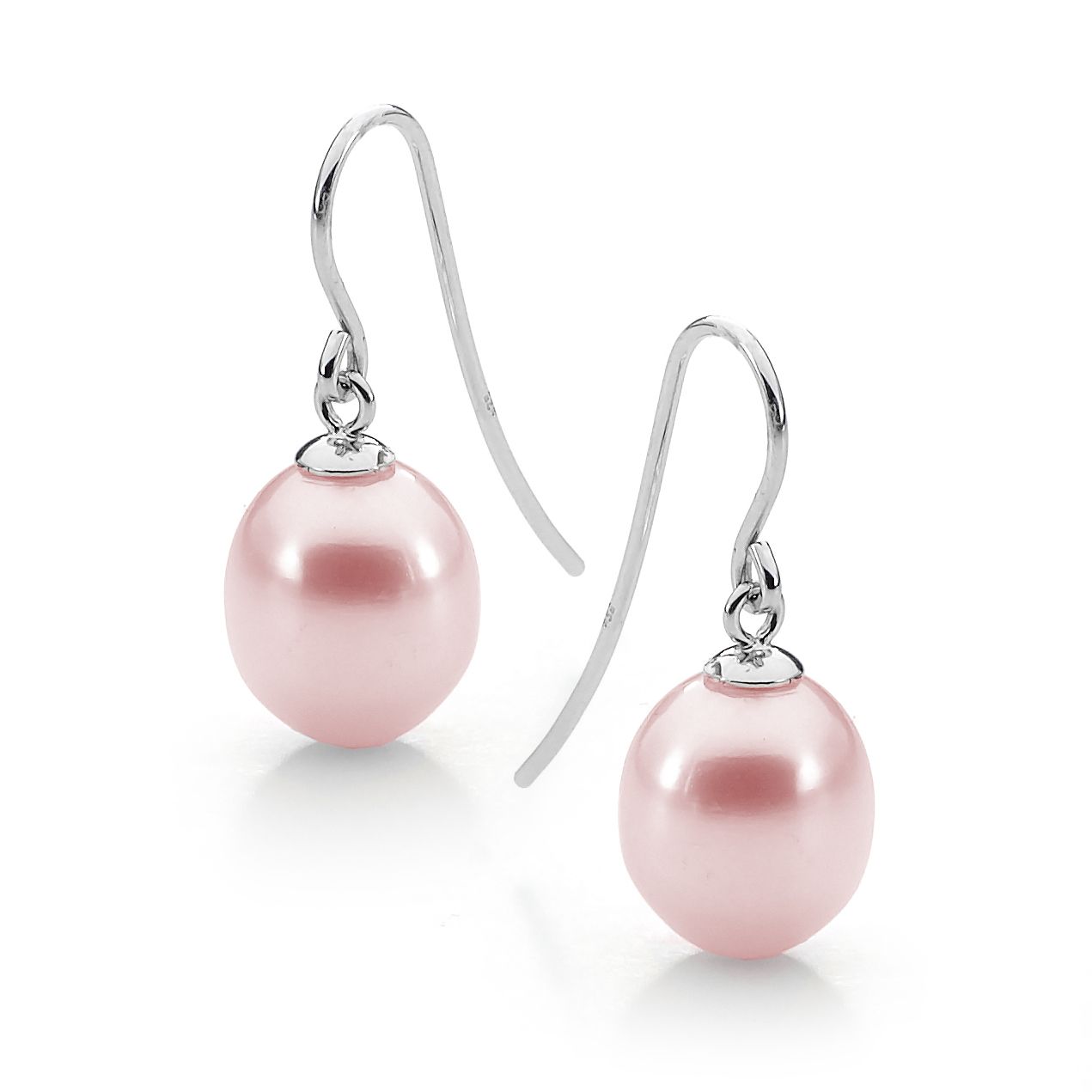 Venus Earrings - S/S Pink 9-9.5mm FWP shep hooks IP74PSS