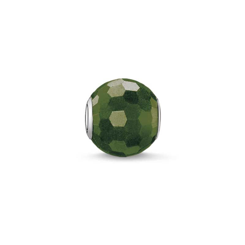 * 1 GREEN BLOODSTONE KARMA BEAD TK0090