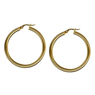 SS ITALIAN PLAIN HOOP EARRINGS HEP330