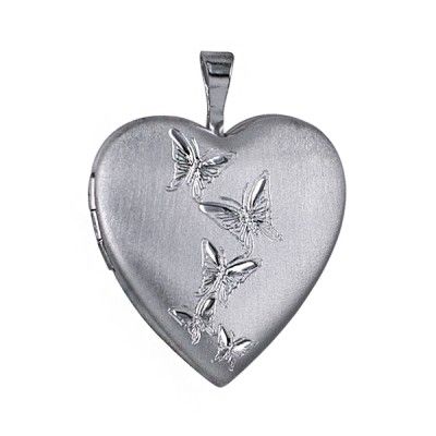 SS 20MM BUTTERFLY JOURNEY HEART LOCKET L195