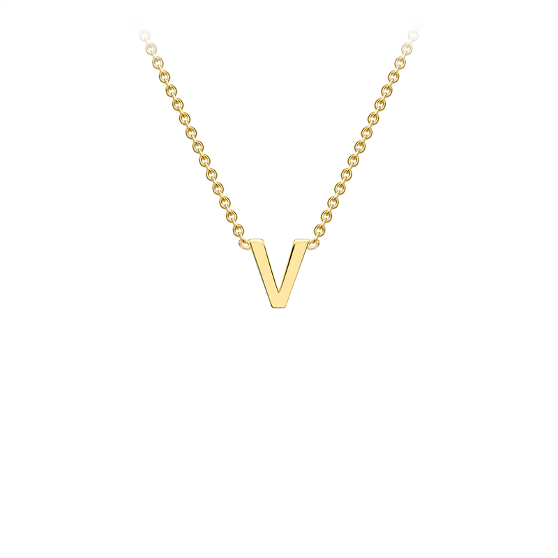 1 9K YLW GOLD INITIAL &#39;V&#39; N/L 38+5cm 1.19.0171