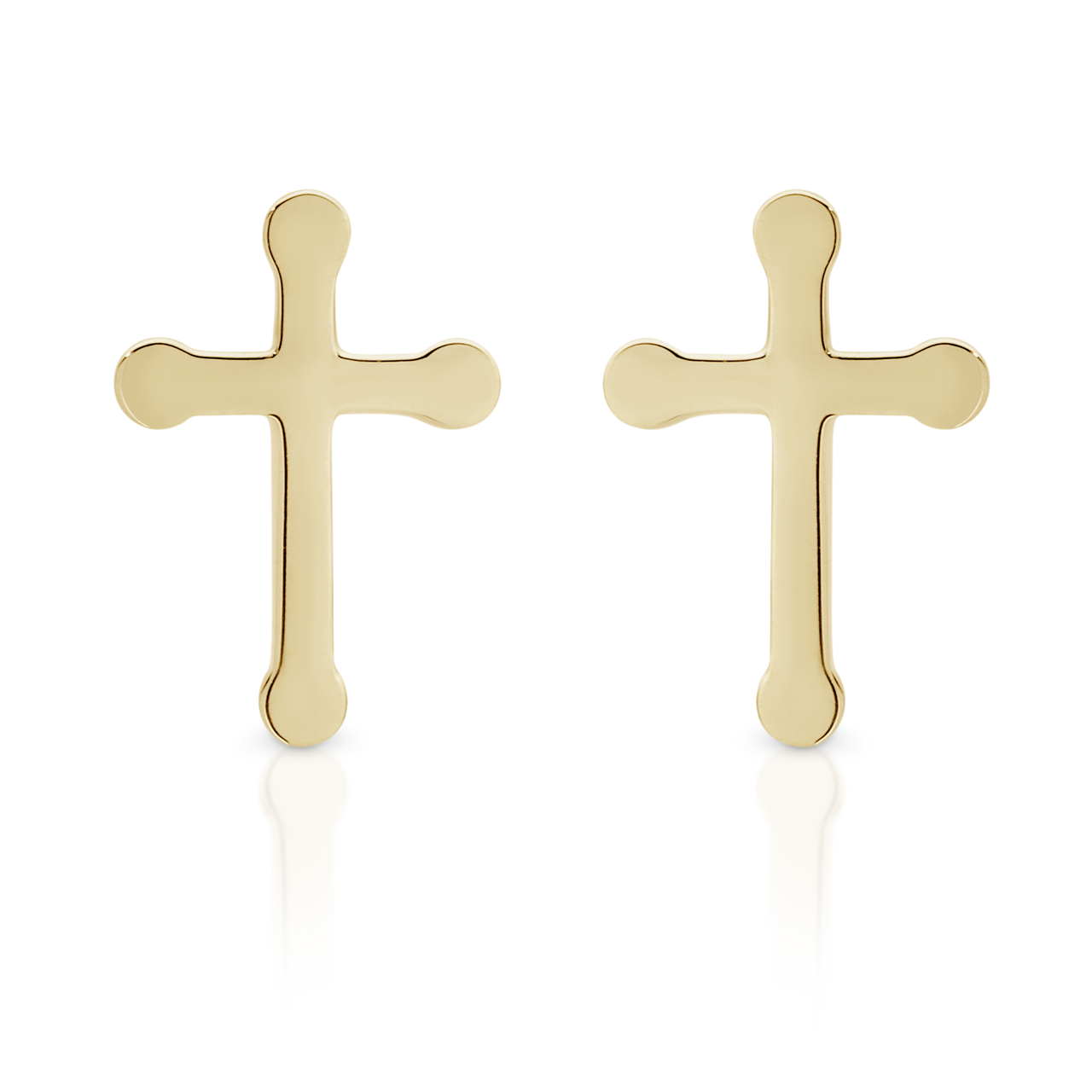 9Y polished cross studs AU00438
