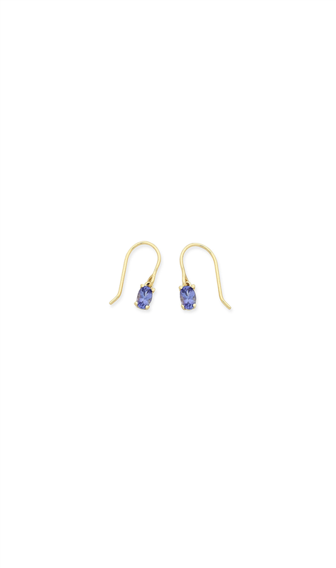 9ct Gold Tanzanite Drop Earrings