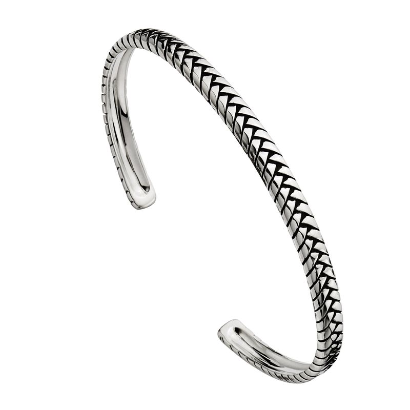 NAJO Tessera Mens Oxidised Cuff (65mm)