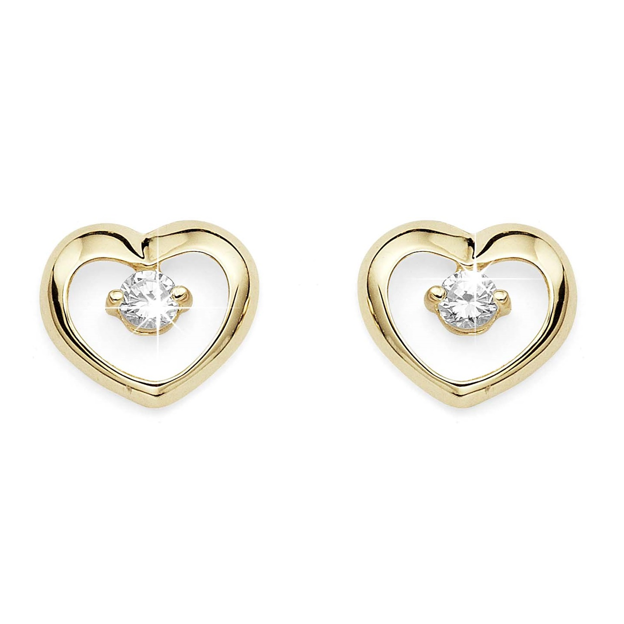 MP3643 9Y CZ heart studs AU00433