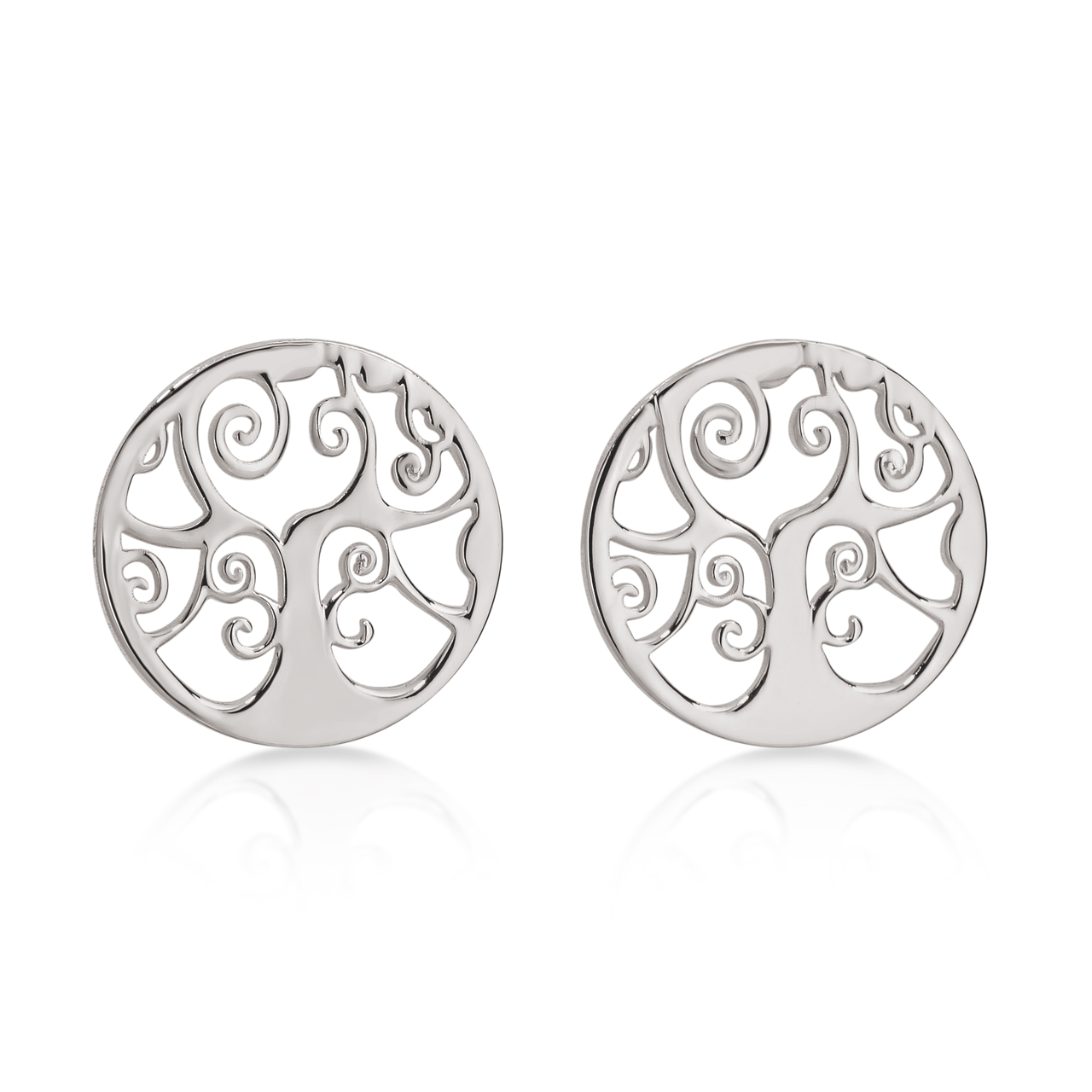 SS tree of life disc studs AG00193