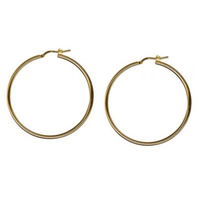 SS ITALIAN PLAIN HOOP EARRINGS HEP240