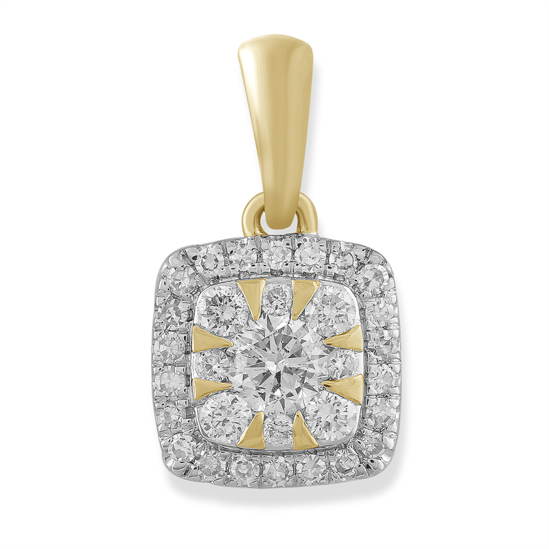 * 9K YG 0.25CT HI I1 DIAMOND PENDANT IGP-18288-025-Y