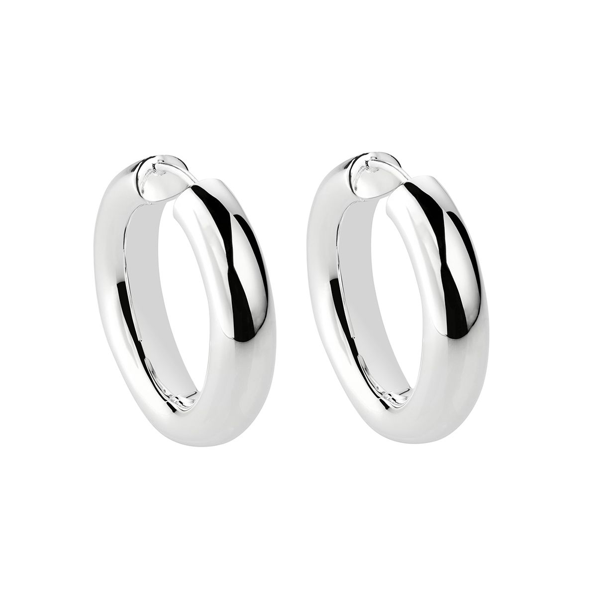 6x30mm silver hinged hoop, antitarnish E5622