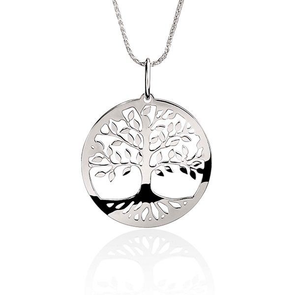 MP4093 SS 25mm polished tree of life pendant AG00205