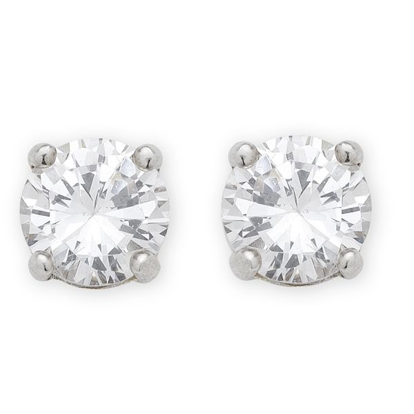 Sterling Silver Cubic Zirconia Stud Earrings M1233