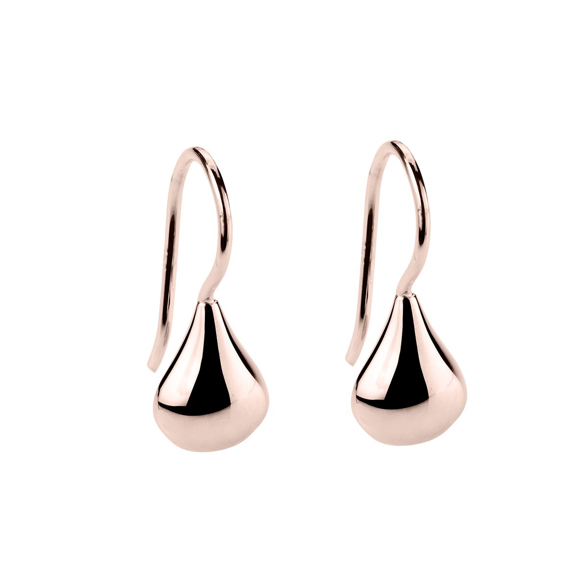 8x18mm rose gold (18k 1mc) plated silver teardrop on fixed hook, antitarnish E3239