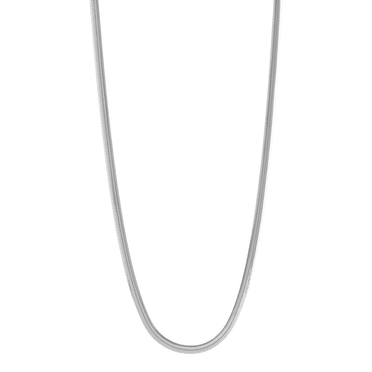 3.8mm double-sided silver serpent chain necklace, 45cm + 5cm ext chain, antitarnish N7232