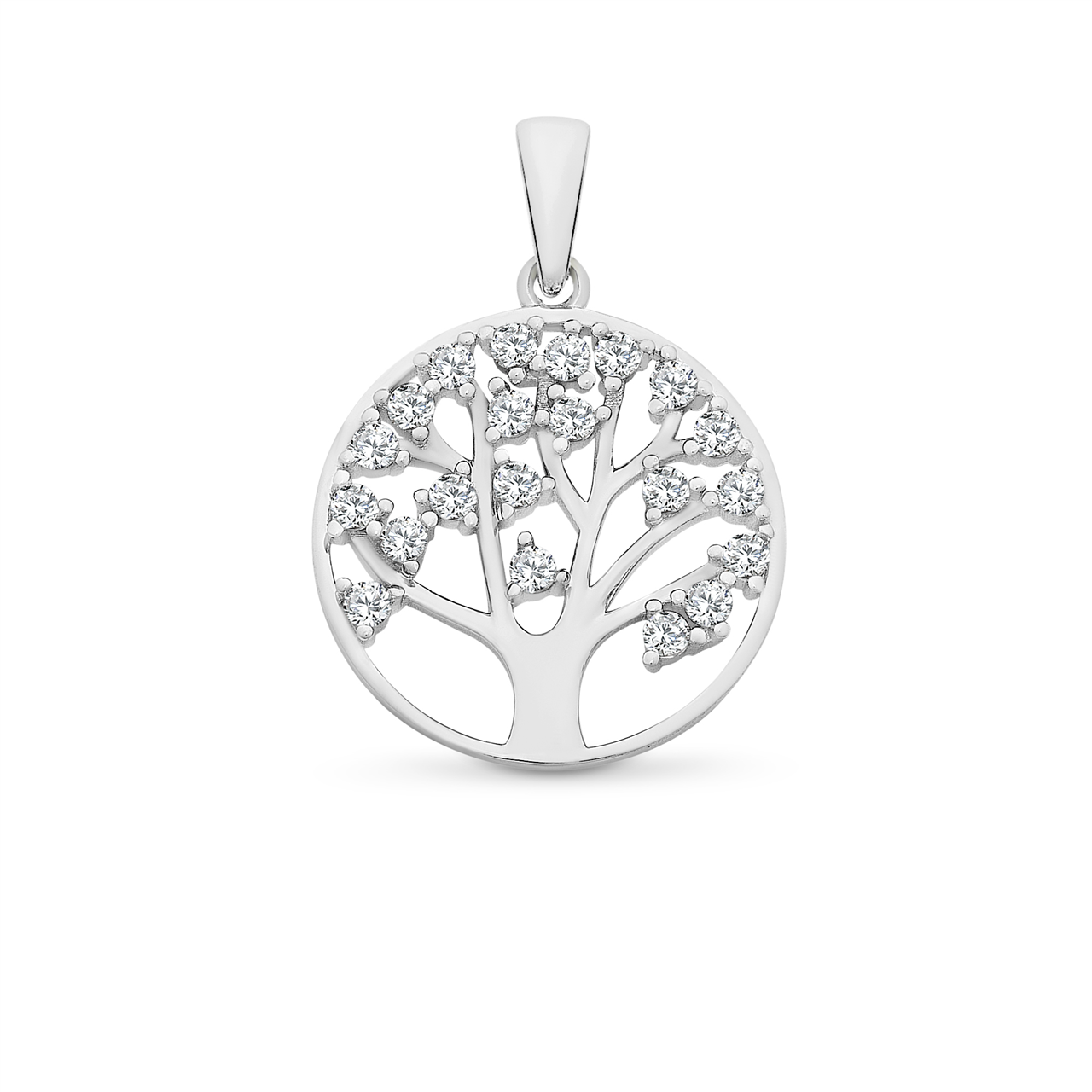 Sterling Silver Cubic Zirconia Pendant With Chain M2994