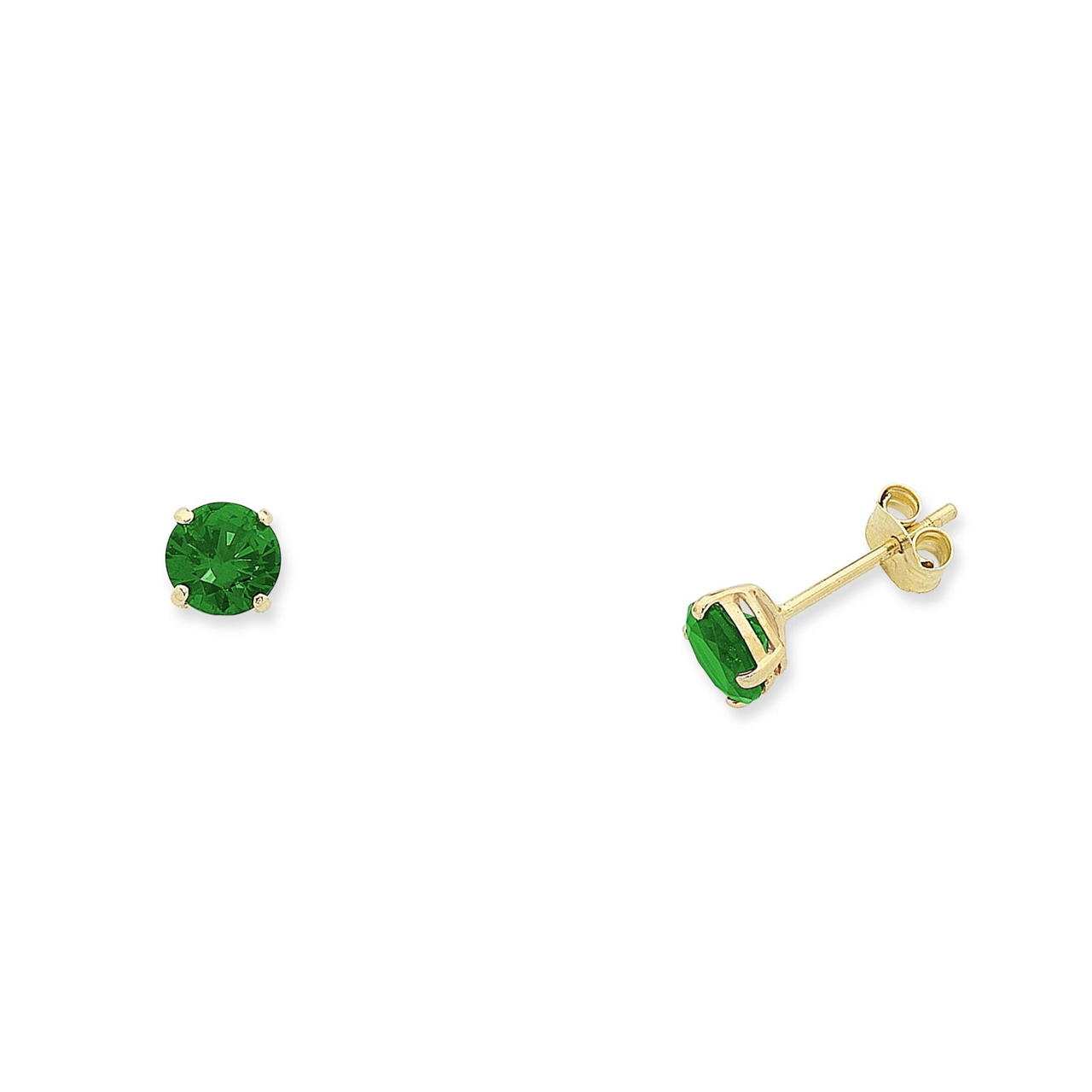 9ct Gold Natural Emerald Studs M2580