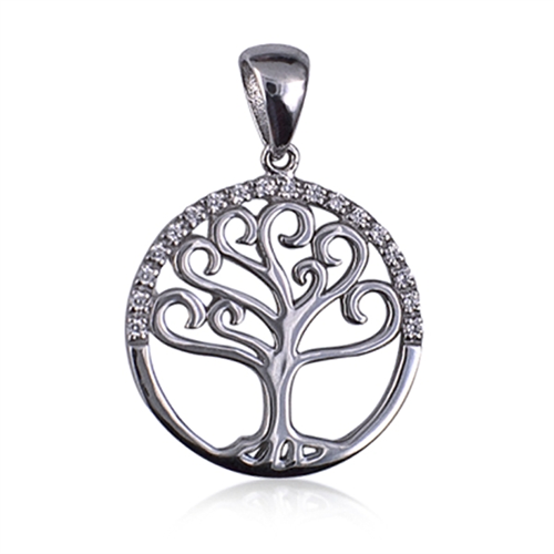 SS CZ TREE OF LIFE PENDANT P454CZ