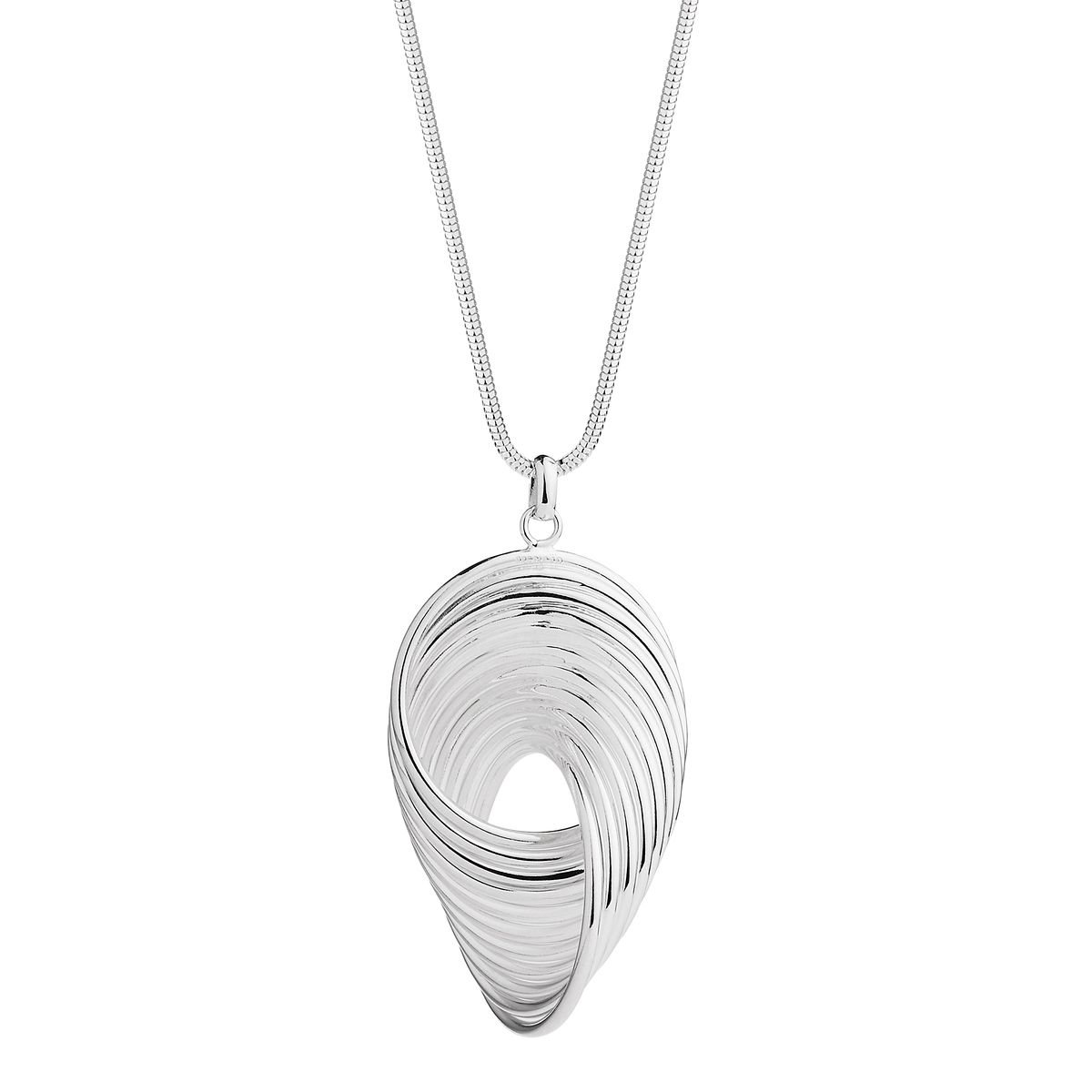 24x40mm silver multi-wire, infinity pendant on C0031-80cm 1.4mm silver snake chain, antitarnish N6860