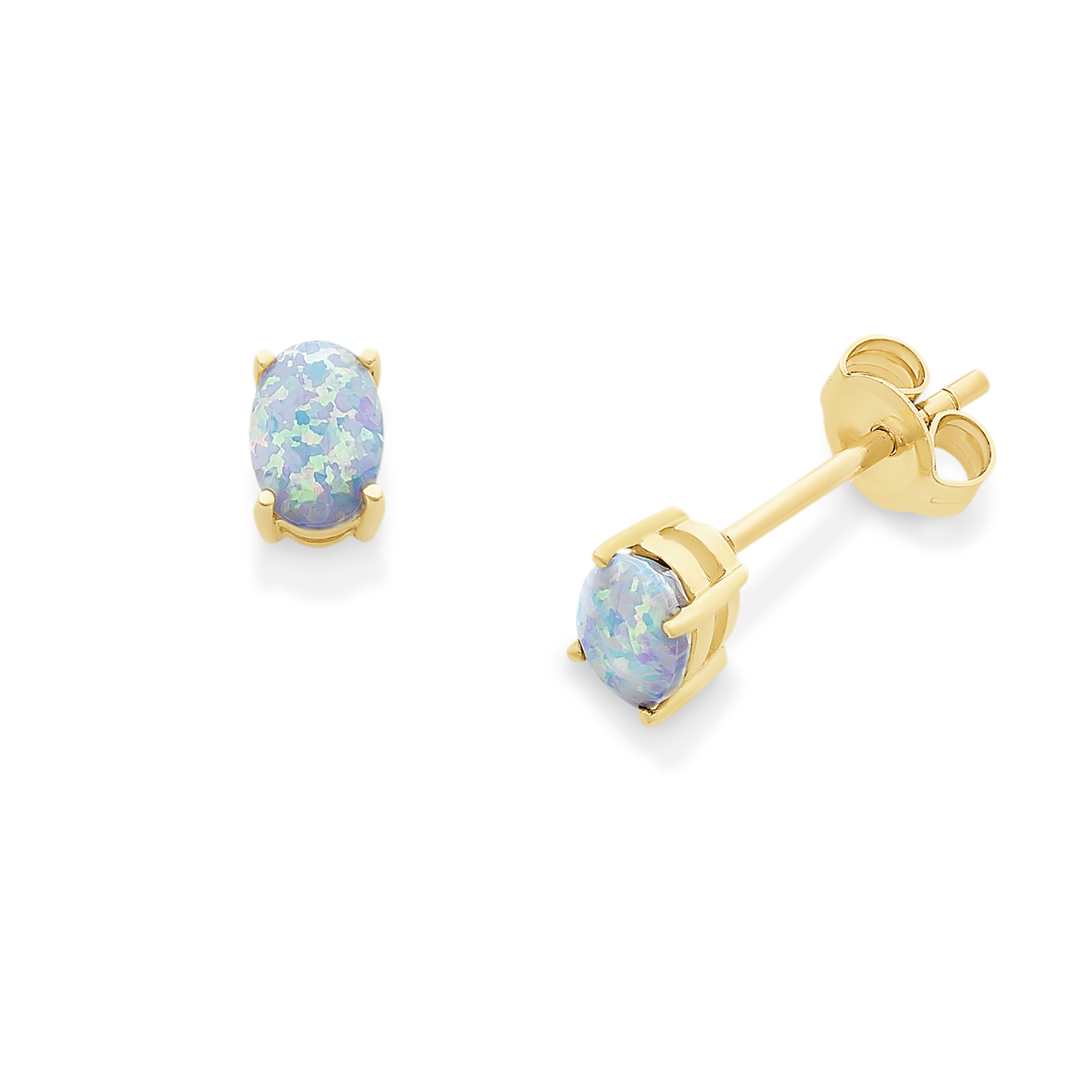 9ct Gold Created Opal Studs M2947