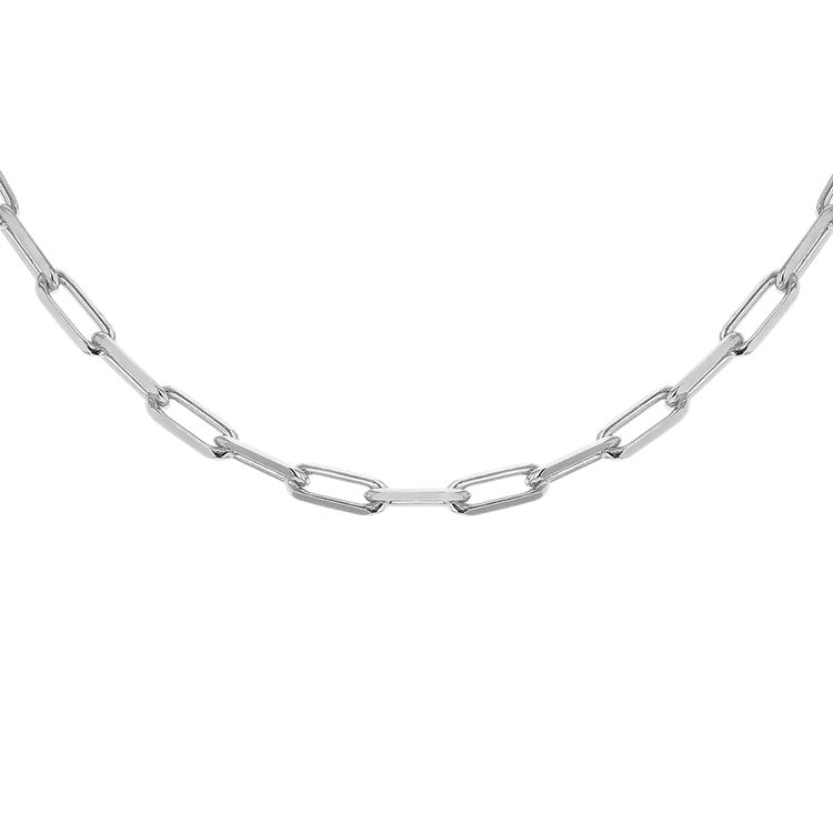 S/SILVER PAPERCLIP NECKLACE 56cm 8.16.0006