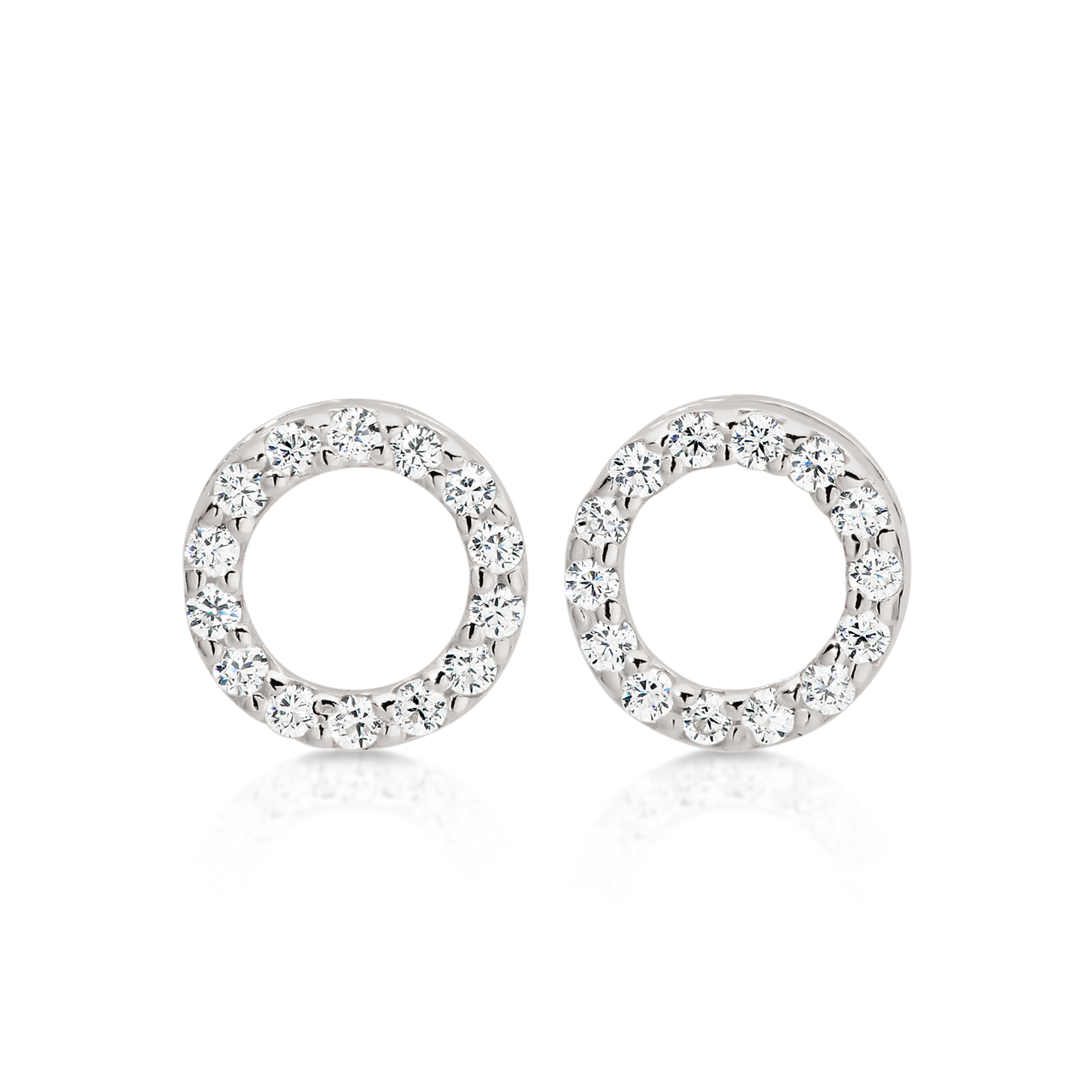 MP5665 SS CZ set open circle stud earrings AG00757