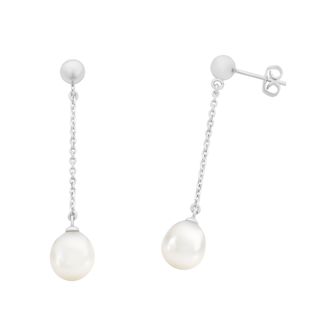 Sterling Silver Freshwater Pearl Drop Earrings M3045