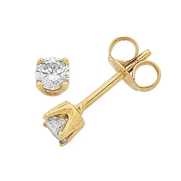 9ct Gold 0.12ct Diamond Studs M445