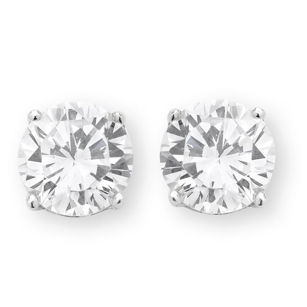 Sterling Silver Cubic Zirconia Stud Earrings M1375