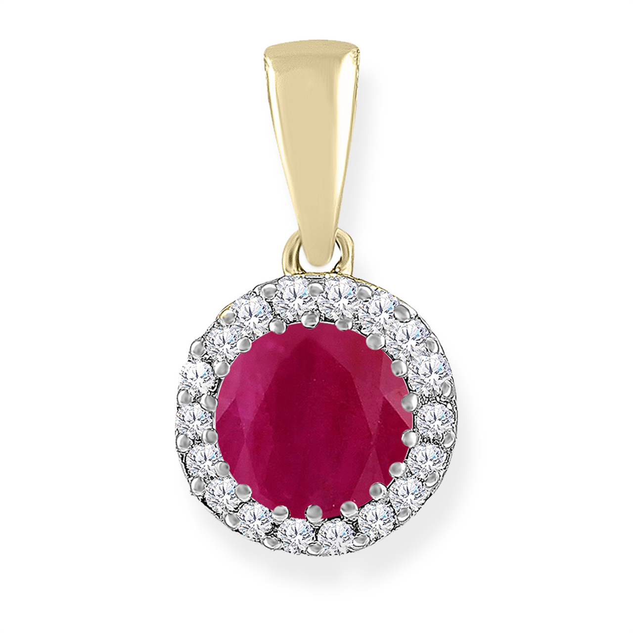 9K YLW GOLD 0.03CT HI I1 DIA RUBY PNDT IGP-15551RB-Y