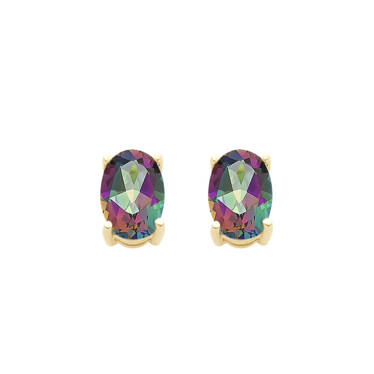 9ct Gold Mystic Topaz Stud Earrings M3024