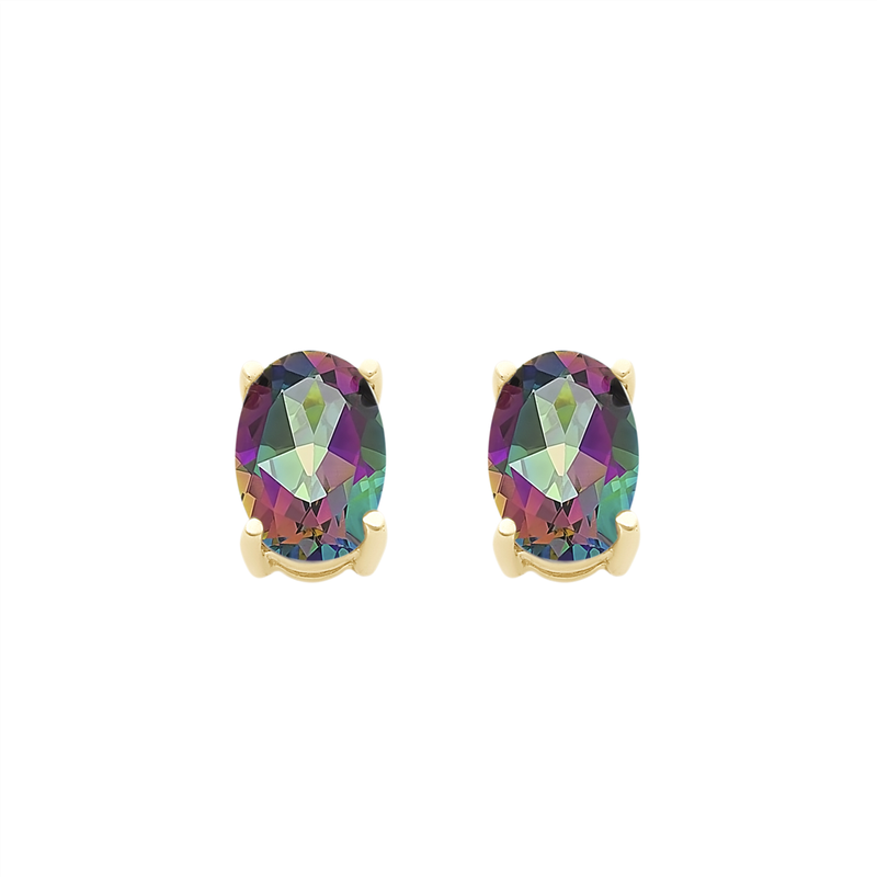 9ct Gold Mystic Topaz Stud Earrings M3024